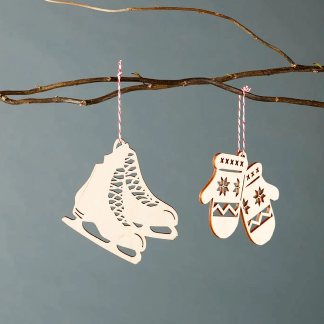 Skates and Mitts ornaments