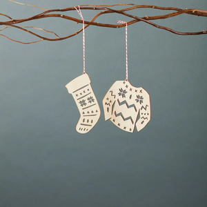 Sweater and Stocking Wooden Ornaments