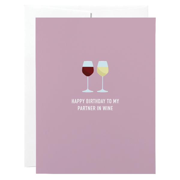 Card - Birthday partner in wine - Cheerfetti Gift Co.